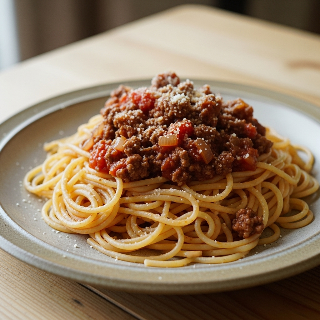 Spaghetti med kødsovs (klassisk)