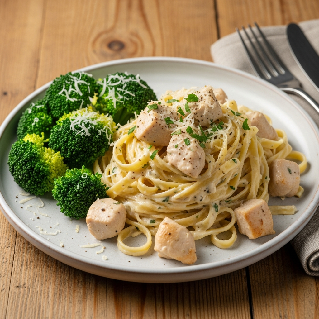 { "alt_text": "Kylling Alfredo med fettuccine og dampet broccoli på tallerken", "file_name": "kylling-alfredo-med-fettuccine-og-dampet-broccoli-4827" }