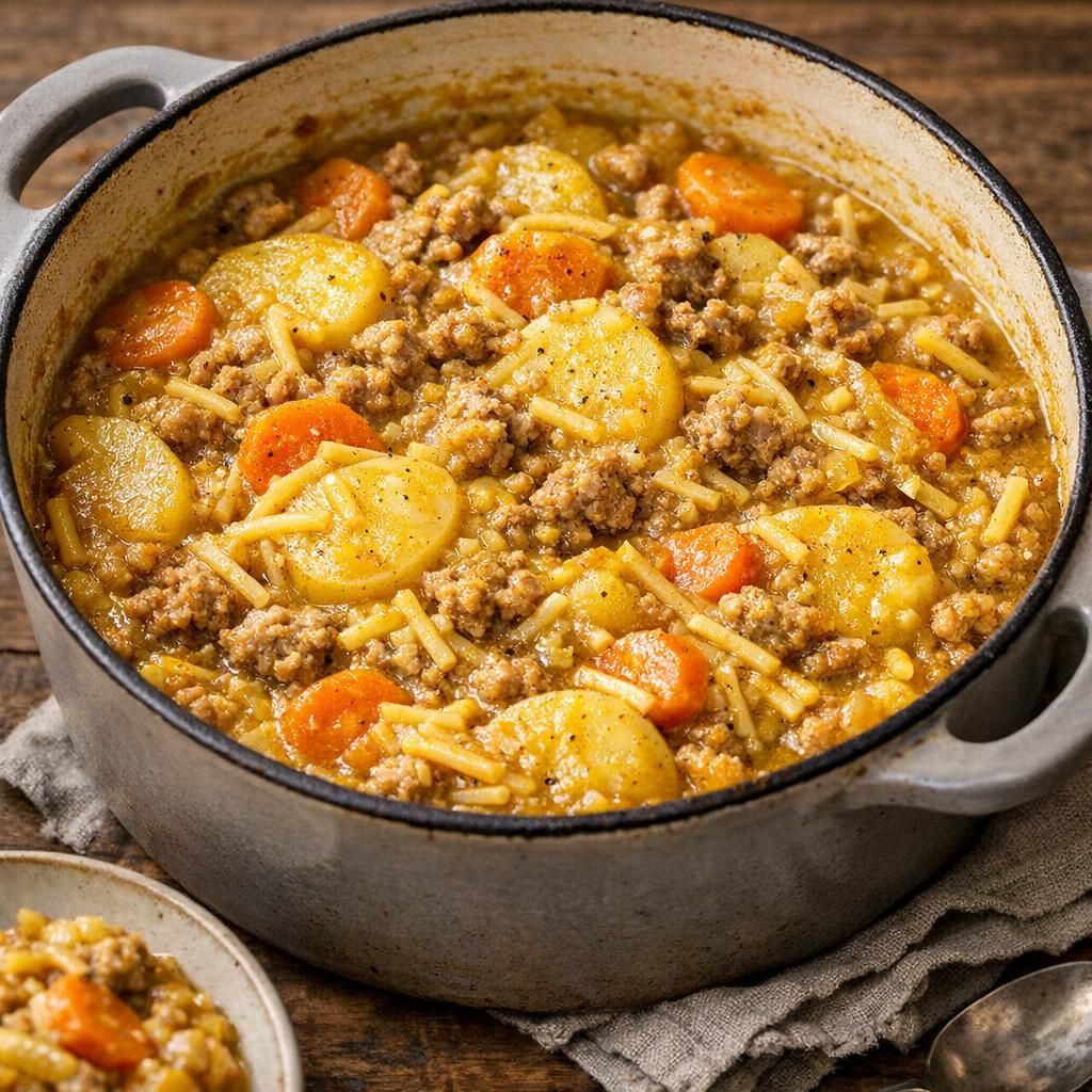 Amagergryde med svinekød