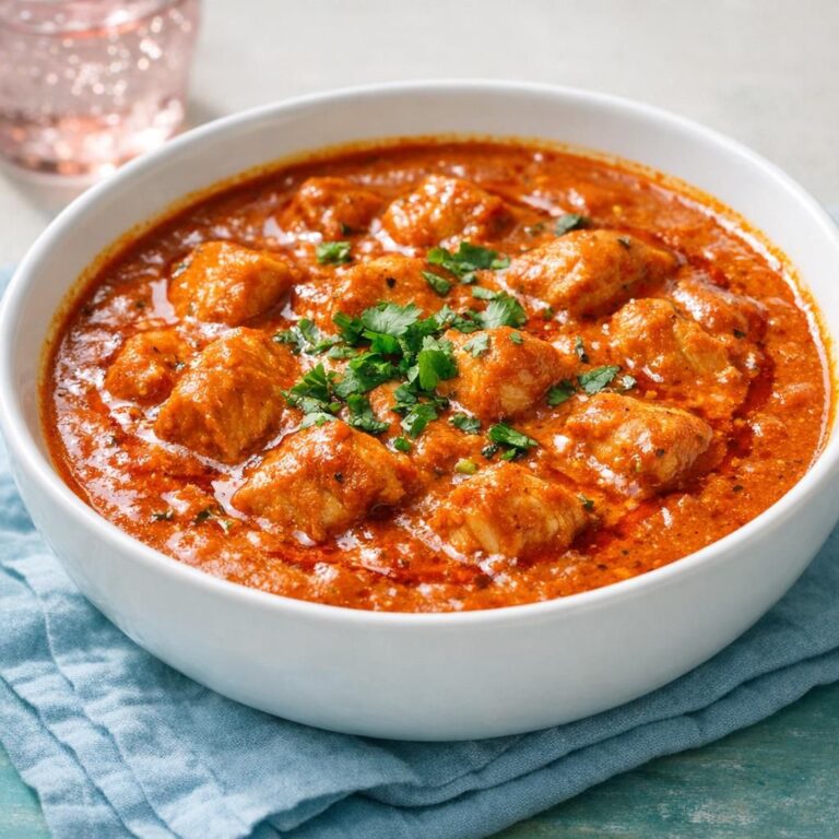 { "alt_text": "Traditionel butter chicken i hvid skål med cremet rødorange sauce og grønne urter, set skråt oppefra", "file_name": "butter-chicken-den-traditionelle-4726" }