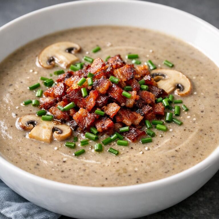 { "alt_text": "Cremet champignonsuppe toppet med sprød bacon og frisk purløg i dyb hvid tallerken", "file_name": "cremet-champignonsuppe-med-bacon-og-purloeg-5832" }