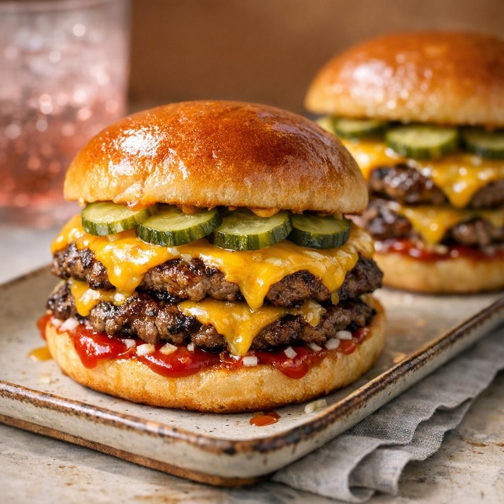 Den klassiske Dobbelt cheeseburger