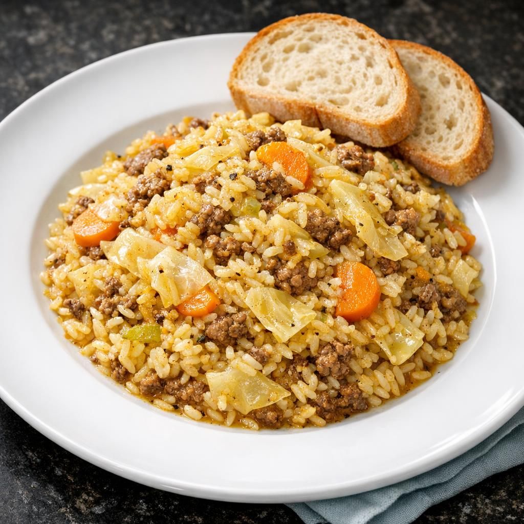 Gisou – lækker hvidkålsgryde med oksekød og ris