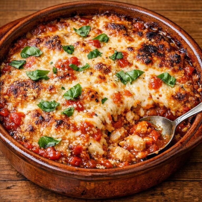 Panerede kyllingebryster i fyldig tomatsauce, toppet med smeltet mozzarella og parmesan – Jill Bidens italienske kyllingeret.