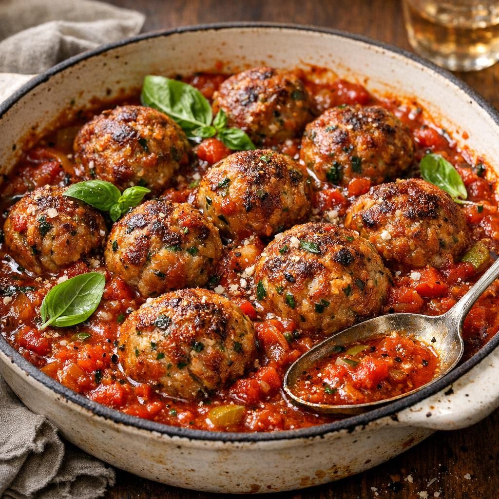 Italienske kødboller i tomatsovs