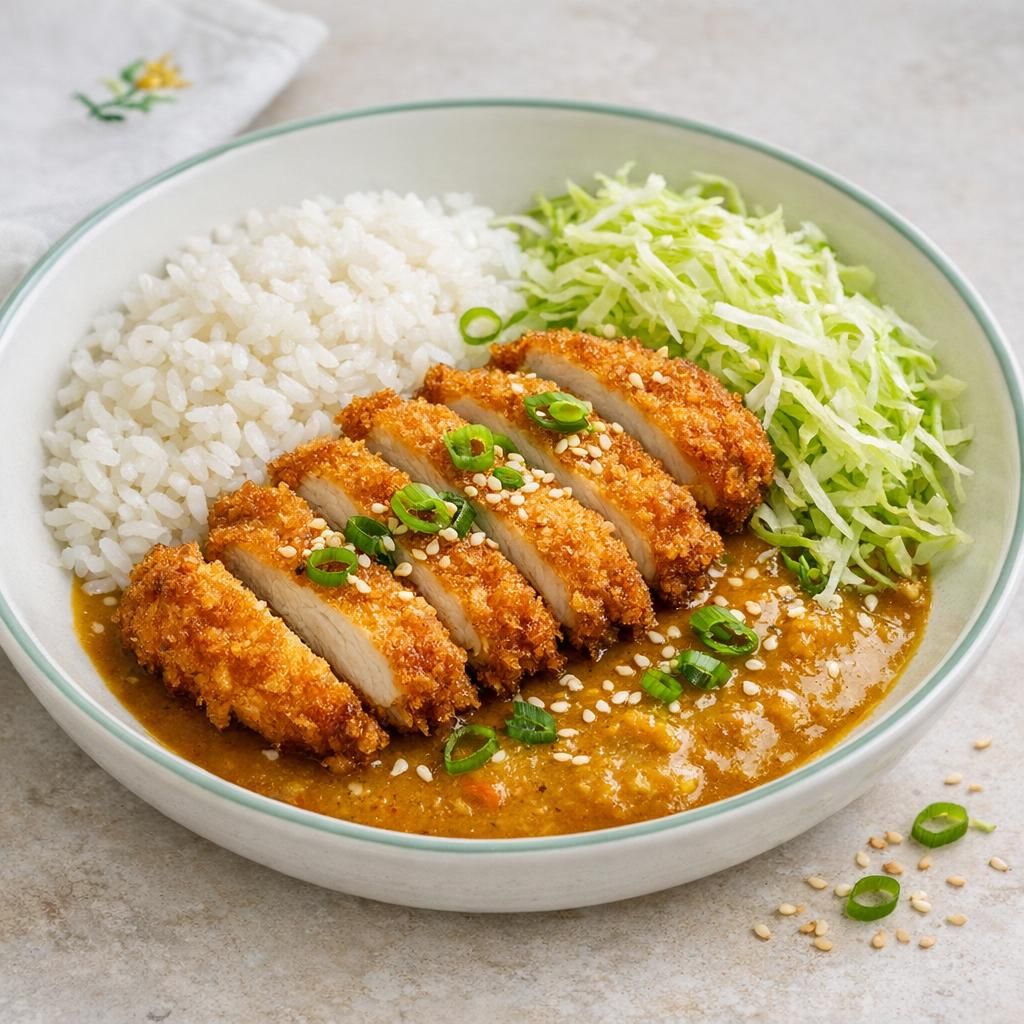 Katsu-karry med sprød tonkatsu og dampet ris