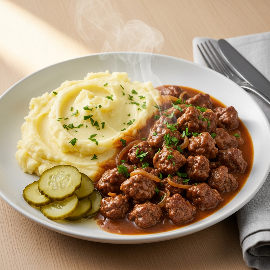 { "alt_text": "Klassisk millionbøf med cremet kartoffelmos og syltet agurk på hvid tallerken, pyntet med persille", "file_name": "klassisk-millionbof-med-kartoffelmos-og-syltet-agurk-3482" }