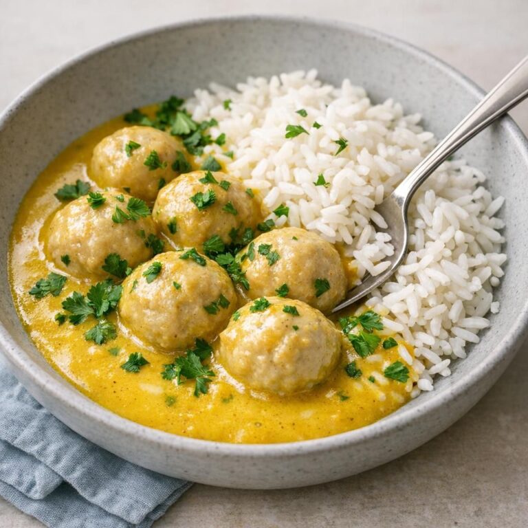 { "alt_text": "Klassiske boller i karry på hvid tallerken med ris og grønne ærter i gul, cremet sauce", "file_name": "klassiske-boller-i-karry-med-ris-og-aerter-5286" }