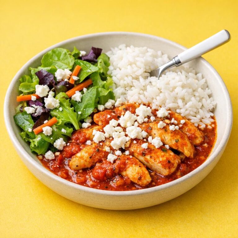 { "alt_text": "Krydret kylling i tomatsauce over dampede jasminris, toppet med smuldret græsk salatost", "file_name": "krydret-kylling-og-tomatsauce-med-dampede-ris-og-graesk-salatost-3842" }