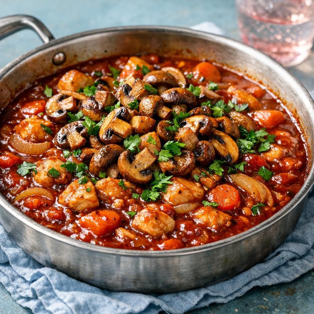 Kylling bourguignon med ret tvist