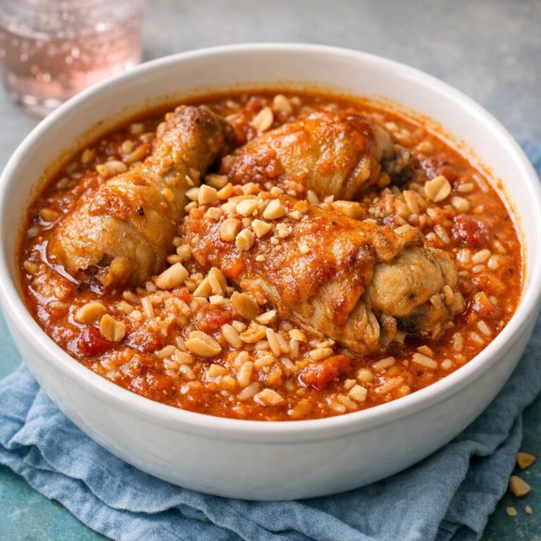 { "alt_text": "Kyllingegryde med peanut og tomat i hvid skål med kyllingestykker, basmatiris og hakkede peanuts i fyldig rødlig sauce", "file_name": "kyllingegryde-med-peanut-og-tomat-4273" }