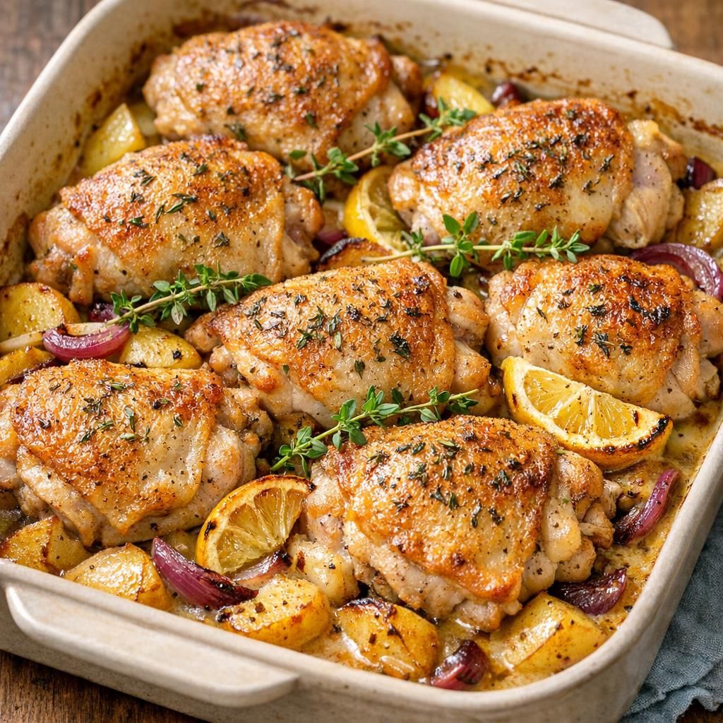 Kyllingeoverlår i ovn med kartofler