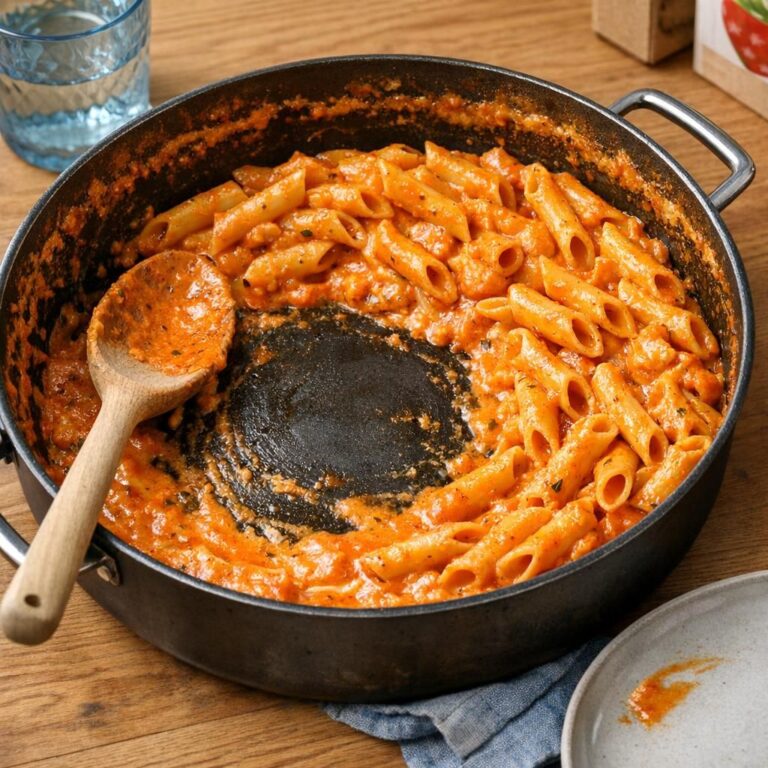 { "alt_text": "Kyllingepasta i én gryde med cremet tomatsauce, kyllingestykker, pasta og grøntsager i en bred metalgryde set skråt ovenfra", "file_name": "kyllingepasta-i-en-gryde-med-tomat-og-floede-4827" }