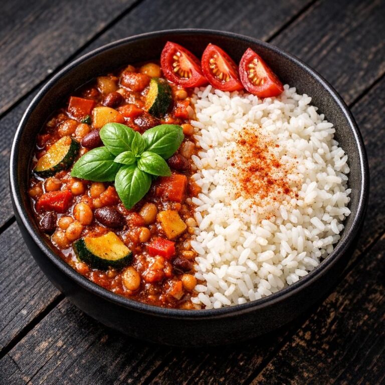 { "alt_text": "Hvid skål halvt fyldt med hvide ris og halvt med rødbrun chili sin carne med kidneybønner, urter og tomat i blød naturlig belysning.", "file_name": "mild-chili-sin-carne-med-ris-4732" }