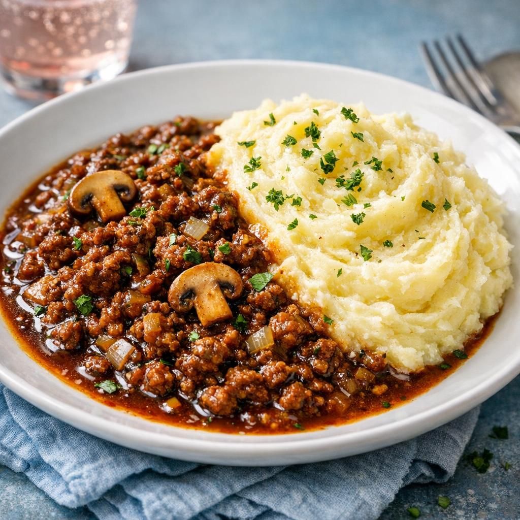 Millionbøf med kartoffelmos