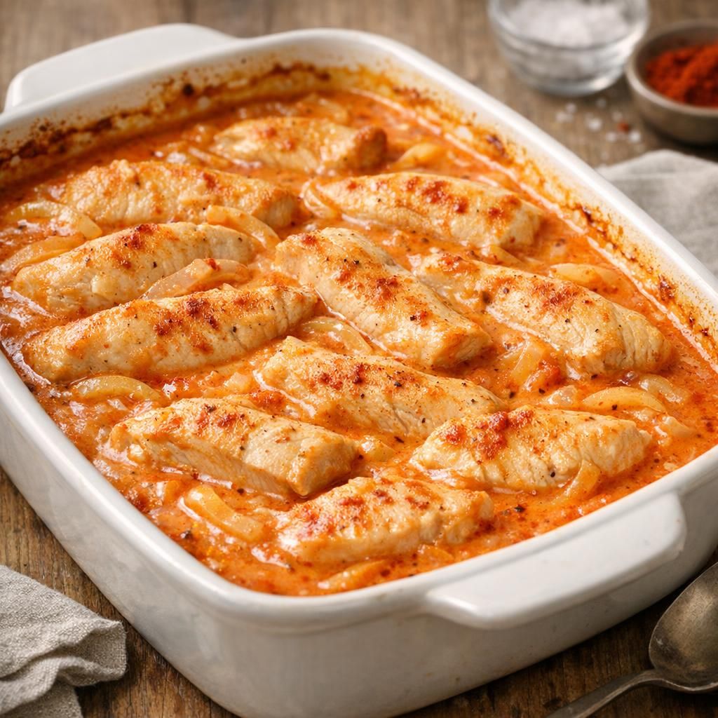 Nem kylling i paprika flødesauce