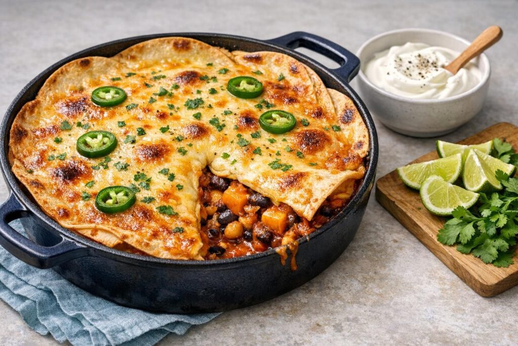 One pot enchilada med smeltet ost