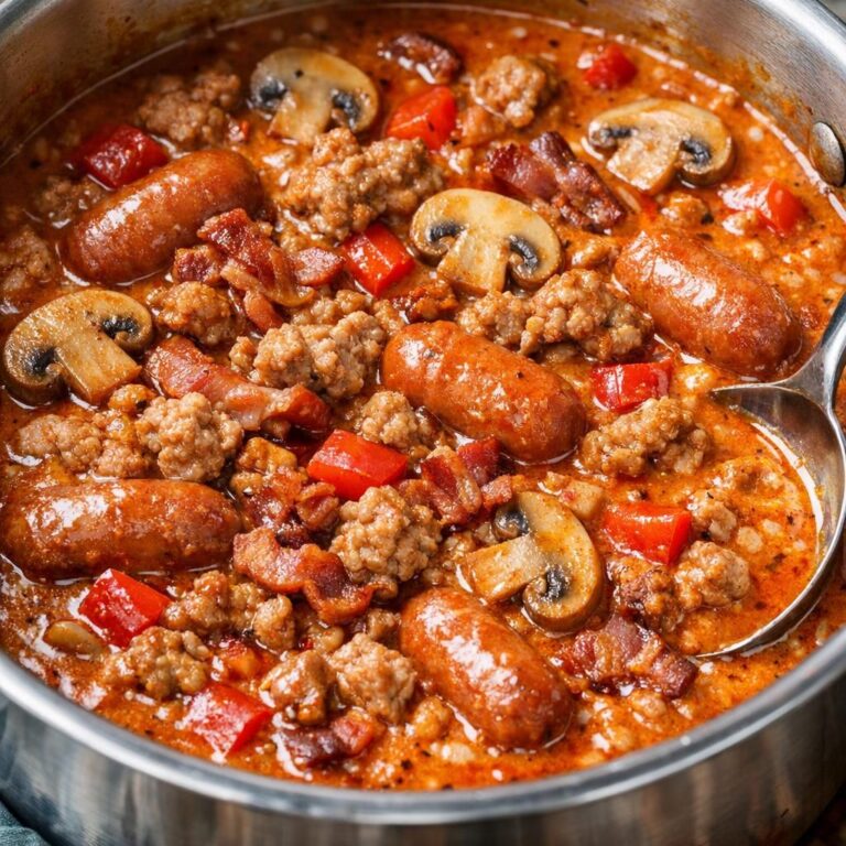 { "alt_text": "Paprikagryde med hakket svinekød, cocktailpølser, bacon og champignon i cremet rød sauce i rustfri gryde", "file_name": "paprikagryde-med-hakket-svinekoed-og-cocktailpoelser-5382" }