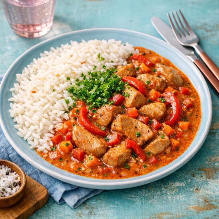 { "alt_text": "Paprikakrydret svinemørbradgryde i cremet, paprikafarvet sauce serveret med løse langkornede ris og frisk kruspersille", "file_name": "paprikakrydret-svinemoerbradgryde-med-langkornede-ris-og-frisk-kruspersille-4729" }