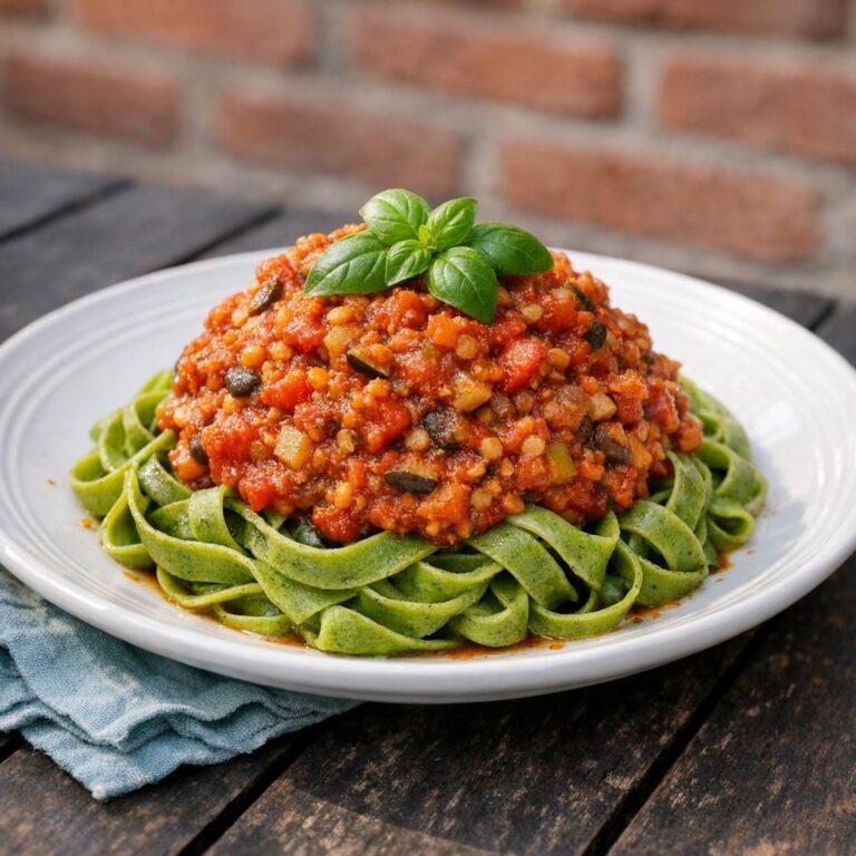 { "alt_text": "Pasta bolognese med røde linser på hvid tallerken; tyk rød-orange sauce med tomat, squash og svampe i blødt naturligt lys", "file_name": "pasta-bolognese-med-rode-linser-4827" }
