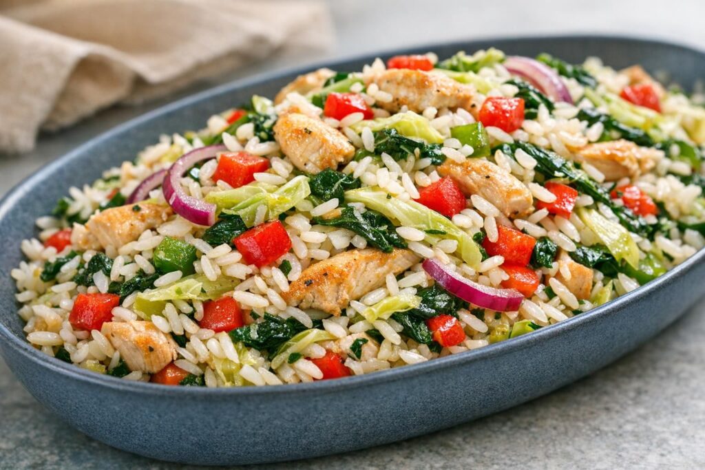 Rissalat med kylling og spidskål i én pande