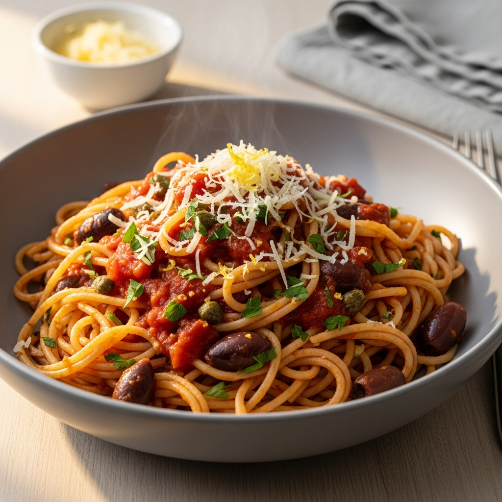 { "alt_text": "Spaghetti alla puttanesca i lysegrå skål med oliven, kapers, persille samt fintrevet lagret ost og citronskal", "file_name": "spaghetti-alla-puttanesca-med-citron-persille-og-lagret-ost-5839" }