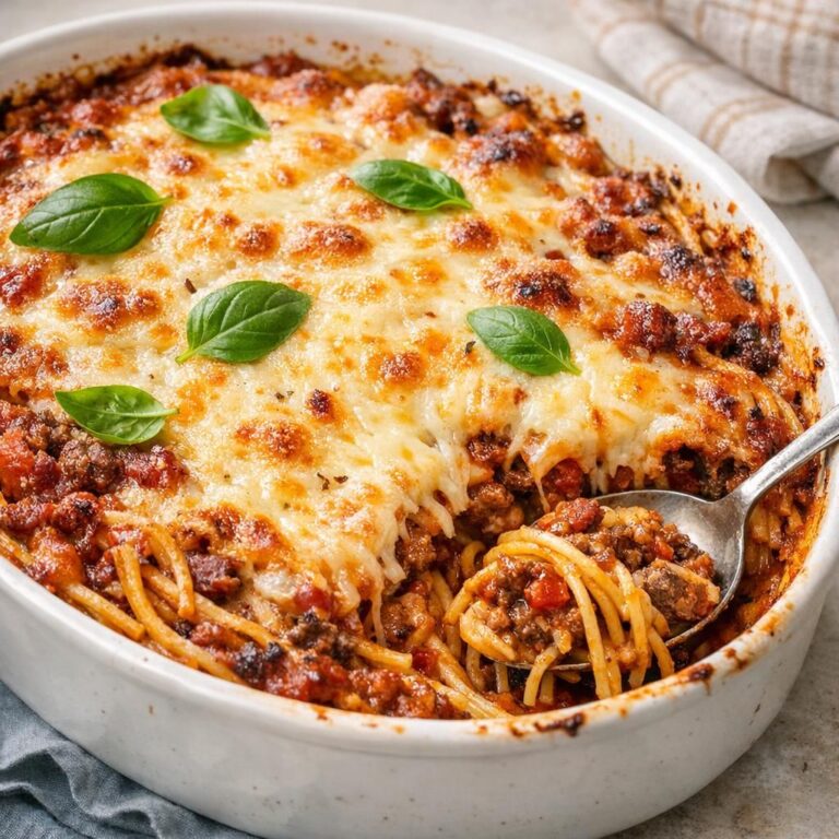 { "alt_text": "Bagt spaghettifad med tomatsauce, oksekød, sprød bacon og gylden, smeltet mozzarella i hvidt ovnfad", "file_name": "spaghettifad-med-oksekod-bacon-og-ost-5387" }