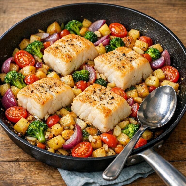 { "alt_text": "Stegt torskeloins i sort pande med sprøde kartoffeltern, små broccoli, rødløg, hvidløg og halverede cherrytomater", "file_name": "stegt-torskeloins-med-groentsagspande-4829" }