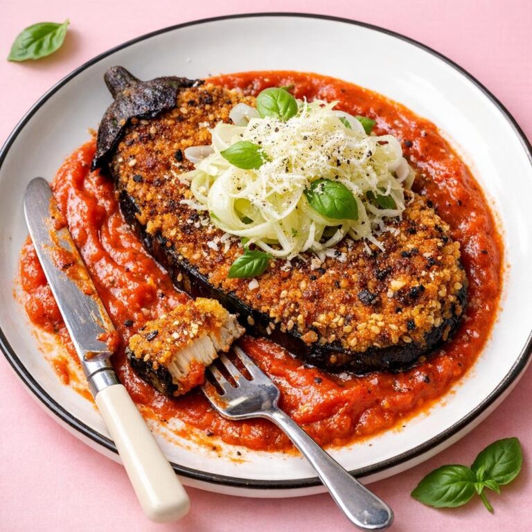 { "alt_text": "Aubergine-schnitzel på cremet, krydret tomatsauce med syltet fennikel og parmesan på hvid tallerken", "file_name": "aubergine-schnitzel-med-krydret-tomatsauce-og-syltet-fennikel-5382" }