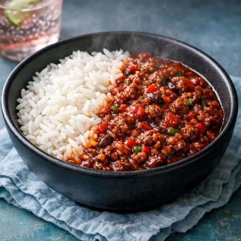 { "alt_text": "Chili con carne med ris i mat sort skål; halvt ris, halvt fyldig chili, rød sauce siver i risene", "file_name": "chili-con-carne-med-ris-4827" }