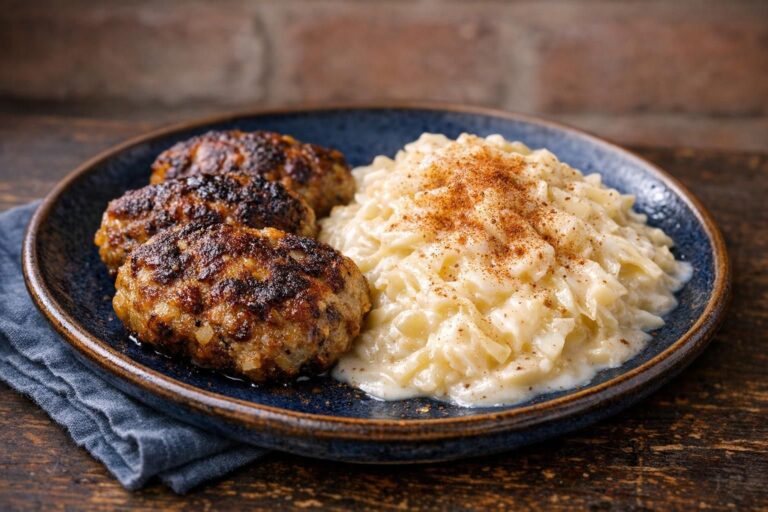 { "alt_text": "Frikadeller med gylden stegeskorpe og stuvet hvidkål med let kaneldrys på hvid tallerken", "file_name": "frikadeller-med-stuvet-hvidkaal-og-kaneldrys-2749" }