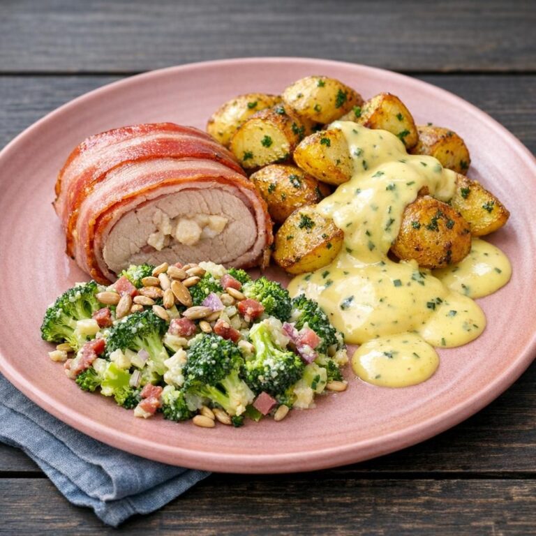 { "alt_text": "Baconsvøbt, fyldt svinemørbrad i skiver med broccolisalat, persillekartofler og bearnaise", "file_name": "fyldt-svinemorbrad-med-broccolisalat-persillekartofler-og-bearnaise-4827" }