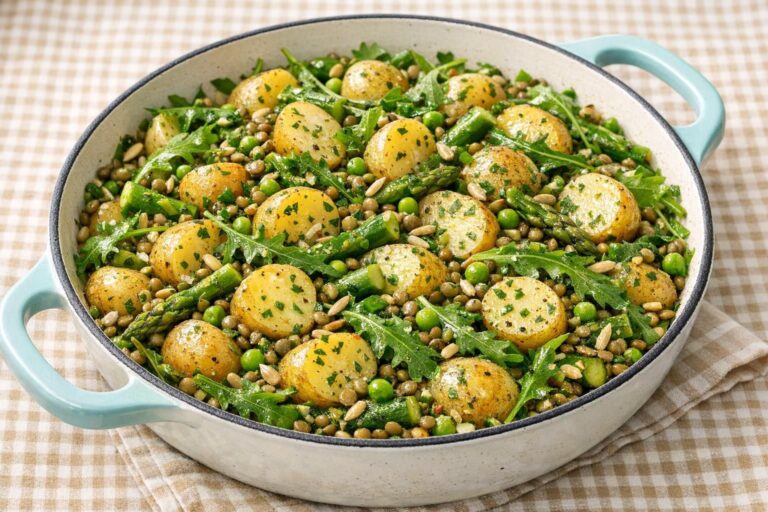 { "alt_text": "Sommerkartoffelsalat med små kartofler, grønne linser, asparges, ærter og rucola i let urtedressing i hvid serveringsskål", "file_name": "sommerkartoffelsalat-med-gronne-linser-og-urtedressing-3847" }