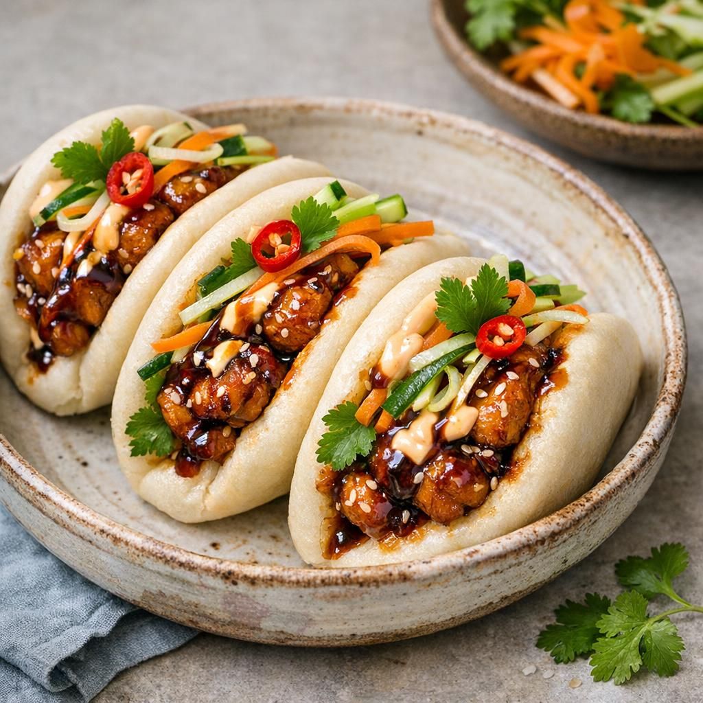 Bao med hoisinglaceret kylling