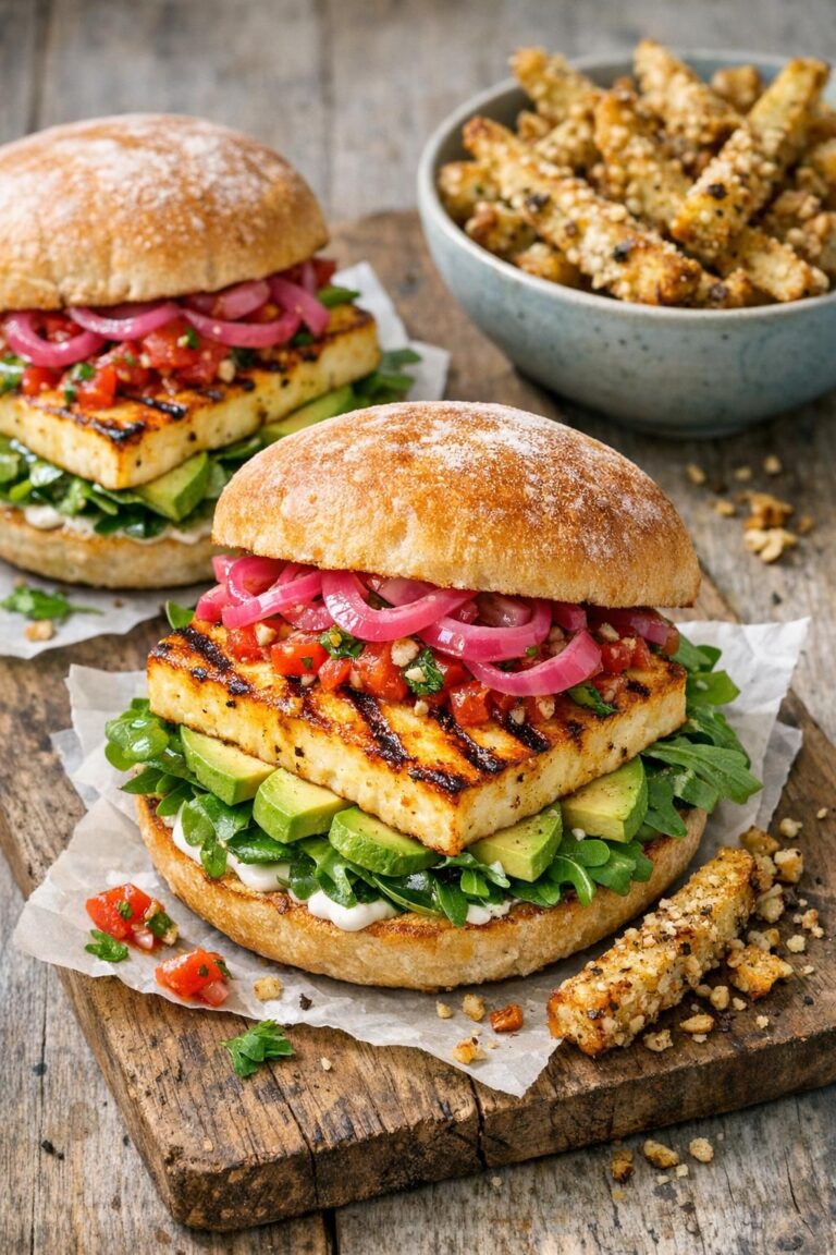 { "alt_text": "Nærbillede af burger med grillost, avocado, tomatsalsa og syltede rødløg, serveret med sprøde valnøddefritter", "file_name": "burger-med-grillost-og-valnoddefritter-4821" }