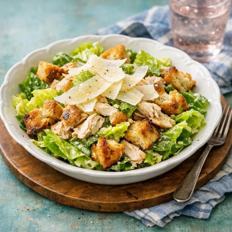 { "alt_text": "Cæsarsalat med kylling, sprøde surdejscroutoner, parmesanflager og cremet dressing i hvid skål", "file_name": "caesarsalat-med-kylling-croutoner-og-parmesan-4372" }