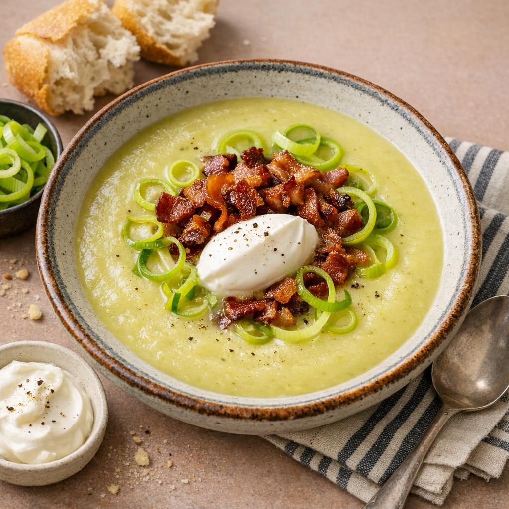 Cremet suppe med kartoffel og porre
