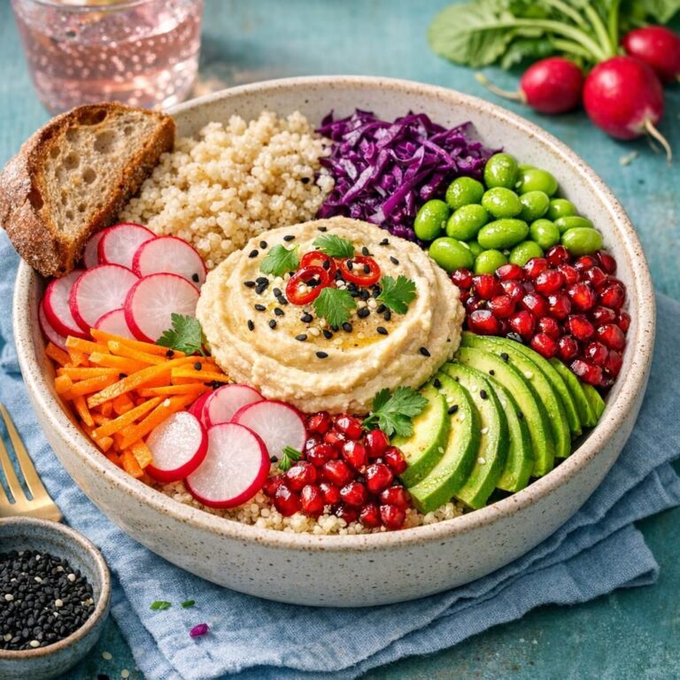 { "alt_text": "Farverig buddha bowl med quinoa og hummus, edamame, rødkål, avocado, granatæble, gulerod og radise, drysset med sesam, koriander og chili", "file_name": "farverig-buddha-bowl-med-quinoa-og-hummus-4832" }