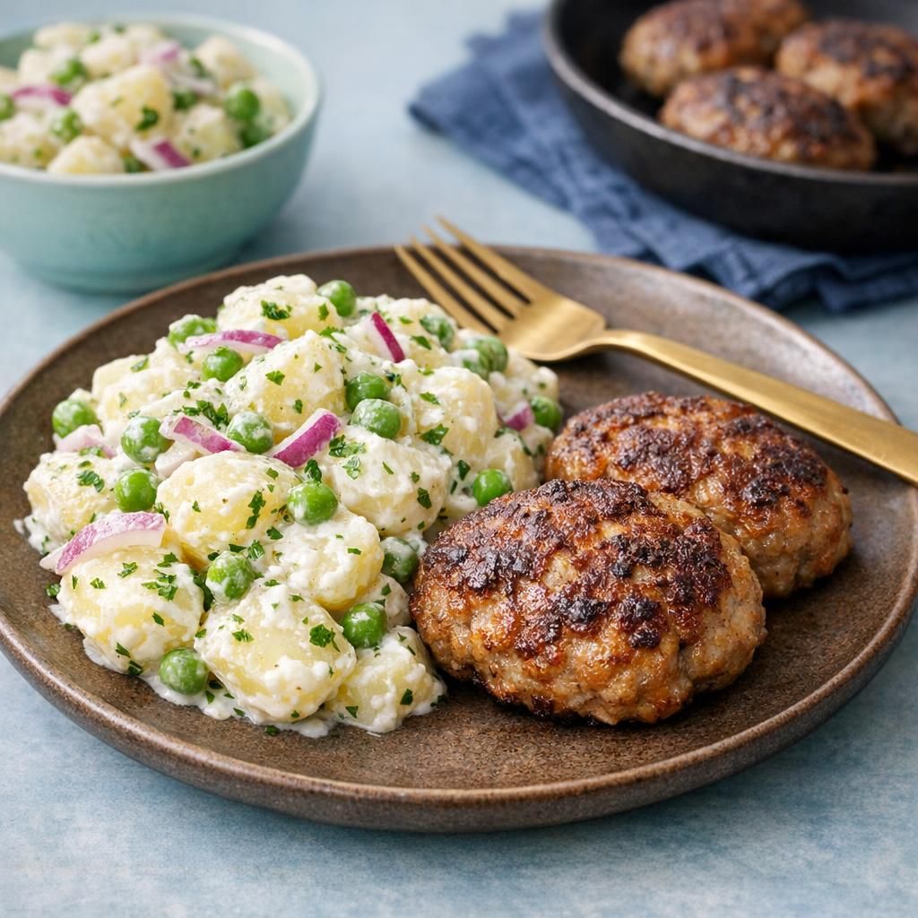 Frikadeller med klassisk kartoffelsalat