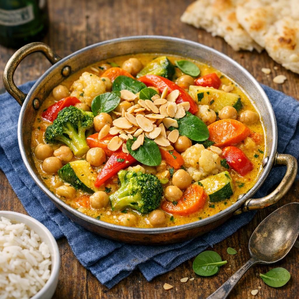 Grøntsagscurry med kikærter og kokos