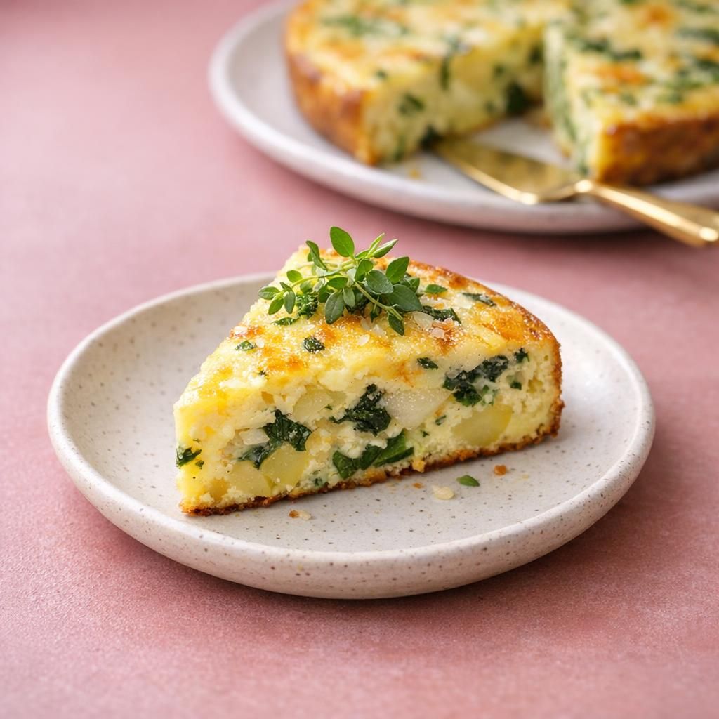 Grøntsagsfrittata med krydderurter og ost