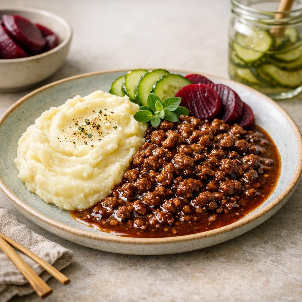 Millionbøf med klassisk kartoffelmos