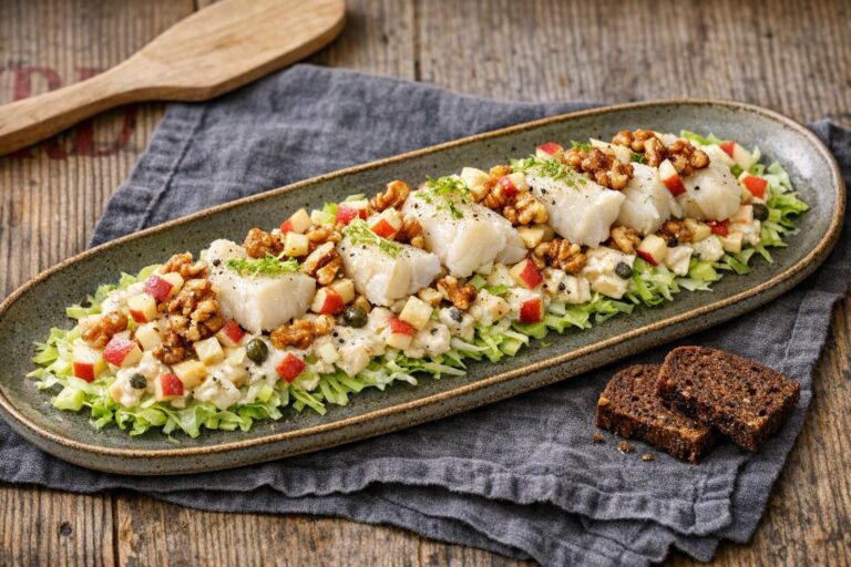 { "alt_text": "Ovnbagt torsk på sprød bund af æble og selleri med cremet selleri-æblesalat, kapers og honningristede valnødder", "file_name": "ovnbagt-torsk-pa-sprod-bund-af-aeble-og-selleri-5827" }