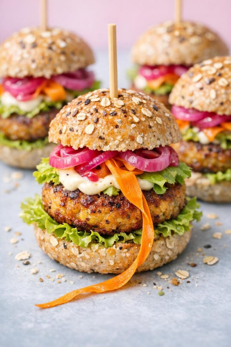 { "alt_text": "Nærbillede af små vegetariske sliders med proteingrødboller, veggiedeller, avocado, salat og rødløg på lys baggrund", "file_name": "sliders-med-proteingrodboller-og-veggiedeller-4387" }