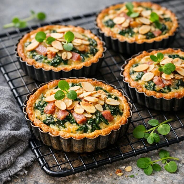 { "alt_text": "Gyldenbagt spinat-tærte med røget skinke og ristede mandelflager i tærteform", "file_name": "spinat-taerte-med-roget-skinke-og-mandler-4827" }