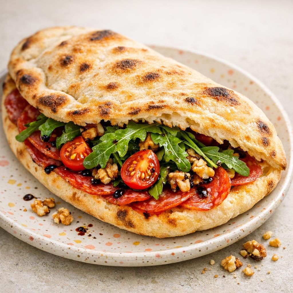 Sprød pizzasandwich med nduja og salami