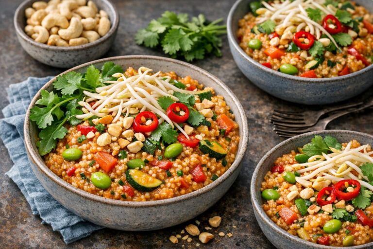 { "alt_text": "Skål med thai-inspireret quinoagryde i rød karry og kokosmælk, med gulerod, peberfrugt, squash, edamame, bønnespirer, koriander, chili og cashewnødder", "file_name": "thai-inspireret-quinoagryde-i-en-gryde-4632" }