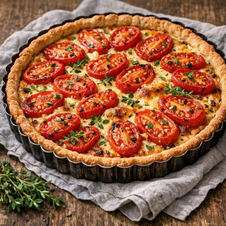 Tomattærte med løg og timian