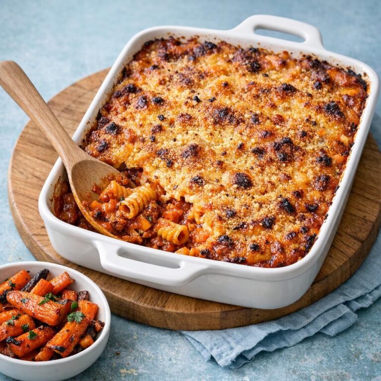 { "alt_text": "Hvidt fad med vegansk lasagnette i krydret tomatsauce, gylden sprød top af vegansk ost og rasp; bagved ristede gulerødder", "file_name": "vegansk-lasagnette-i-krydret-tomatsauce-4723" }