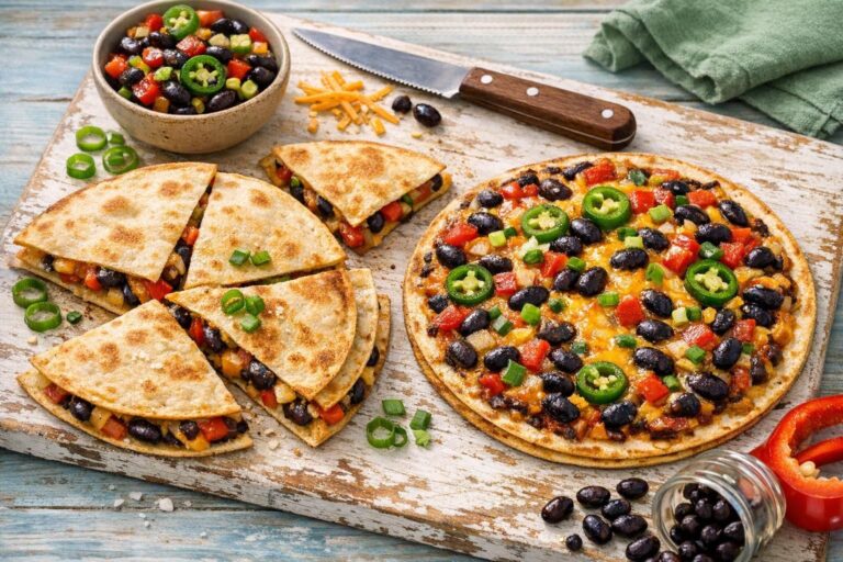 { "alt_text": "Stor vegetarisk airfryer-quesadilla med bønner og smeltet cheddar i kurven, gylden og let sprød på toppen", "file_name": "vegetariske-airfryer-quesadillas-med-bonner-og-cheddar-4837" }